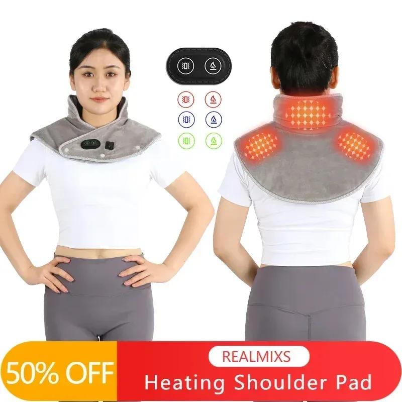 Electric Heated Neck Massager USB Heating Pad Wrap Shoulder Cervical