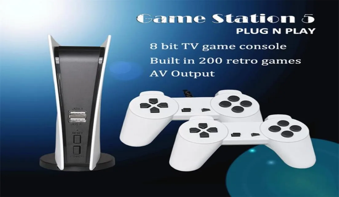 高品質のゲームステーション5 USB有線ビデオゲームコンソール200のクラシックゲームを備えたノスタルジックなホスト8ビットGS5 TV Consola Retro Handheld7551718