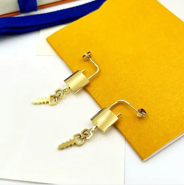 Golden Lock Key Marka Letter Projektant biżuterii