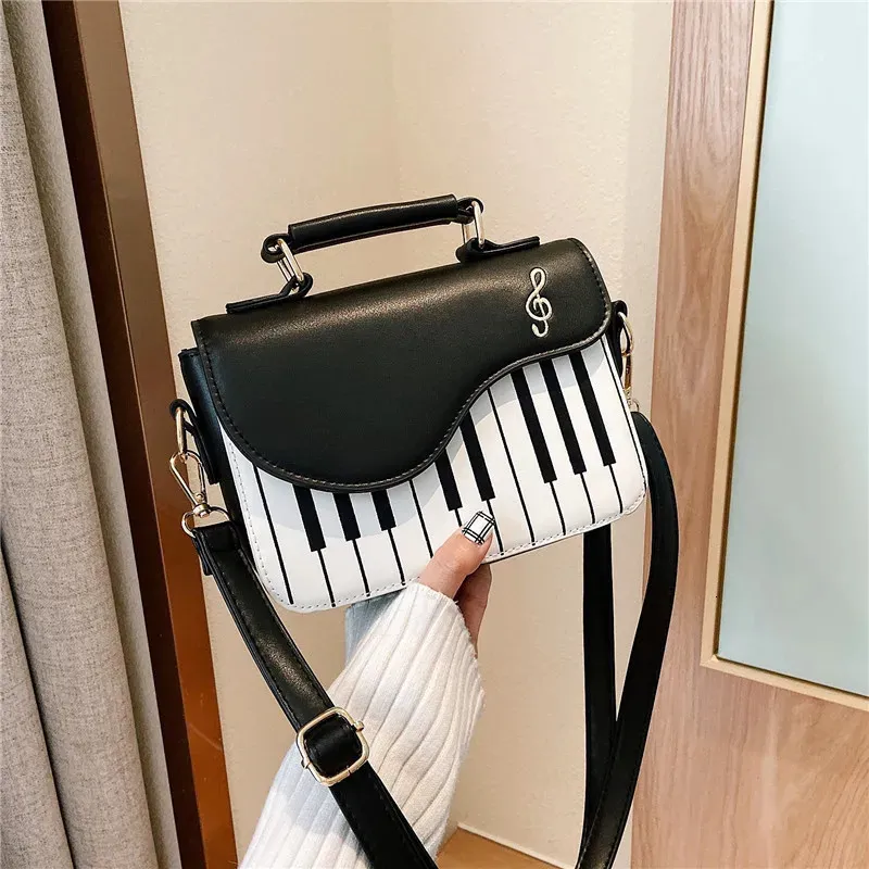 Korean Piano Design Women Shoulder Bags PU Leather Messenger Bag Handbag Fashion Corssbody Bag Pocket Coin Purse Package 240118