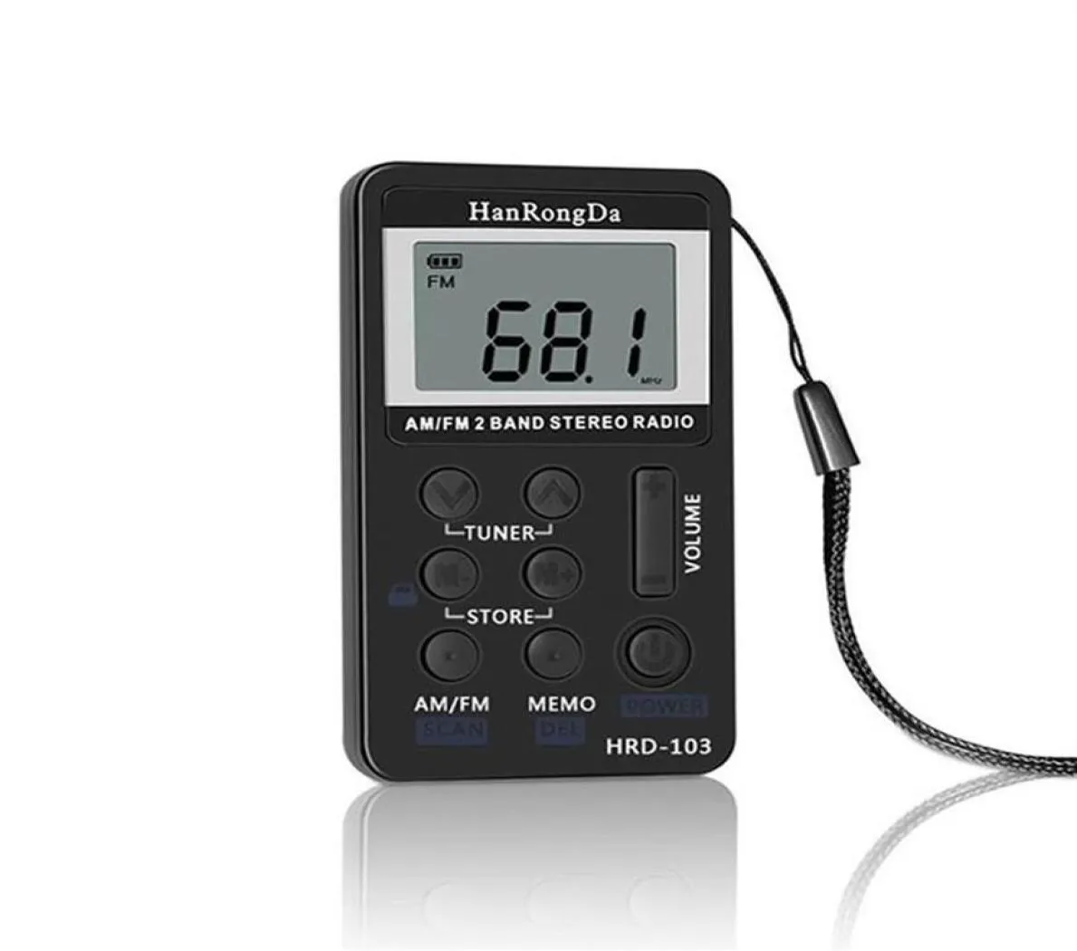Mini Radio Portable AMFM récepteur de poche stéréo double bande avec batterie écran LCD écouteura56a186736109