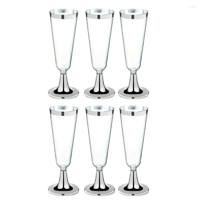 Verres à vin jetables en verre rouge, lot de 6 gobelets en plastique, parfaits pour les fiançailles, les dîners formels et les événements de célébration