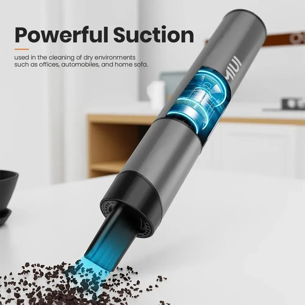 MIUI Mini Portable Vacuum Cleaner Cordless Handheld with 3 Suction Heads Easy to Clean for Desktop Keyboard Car USB 240125