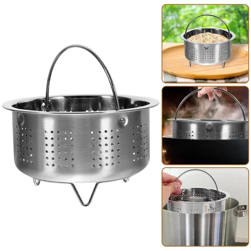 Double Boilers Stainless Steel Rice Steamer Metal Food Reusable Steaming Rack Cookware Cooker Supplies Electric Basket Kitchen