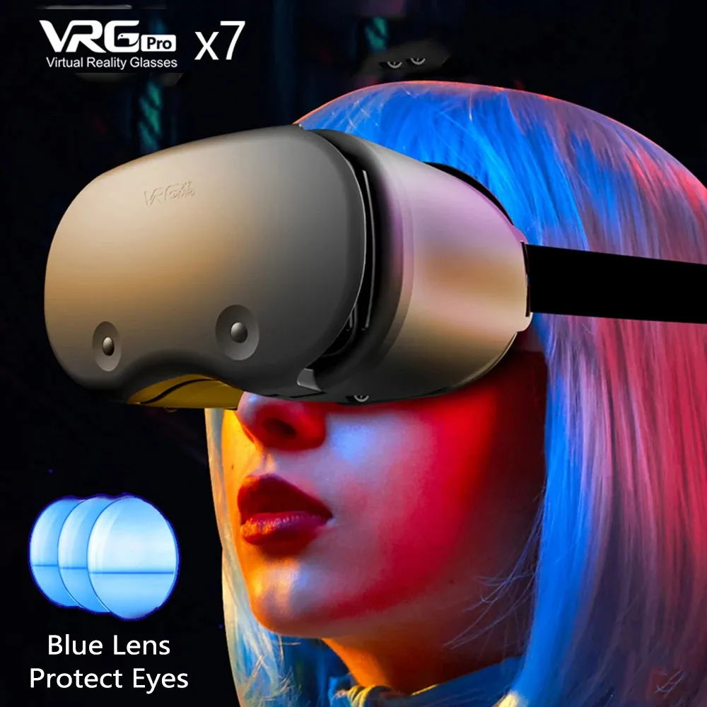 Óculos de realidade virtual VR de capacete 3D para smartphones de 5 a 7 polegadas Suporte de óculos 3D 0-800 Miopia VR Headset para celular 240126