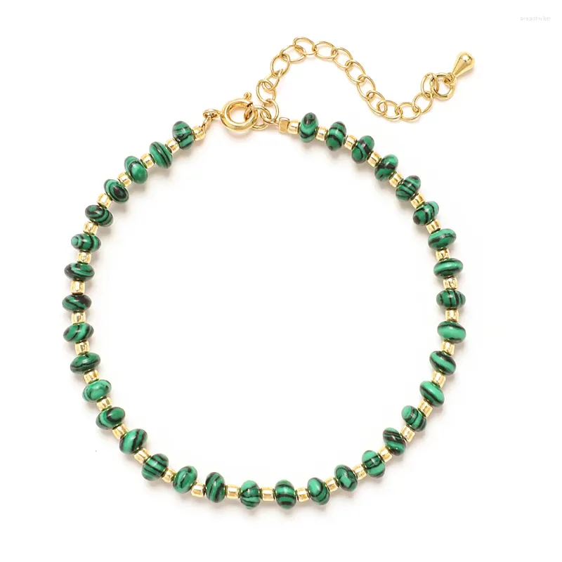 Bracelets de charme Zmzy à la mode pierre naturelle coloré disque perlé titane chaîne en acier couleur artisanat en gros