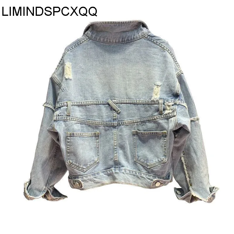 Distressed Ripped Denim Jacket for Women | Vintage Short