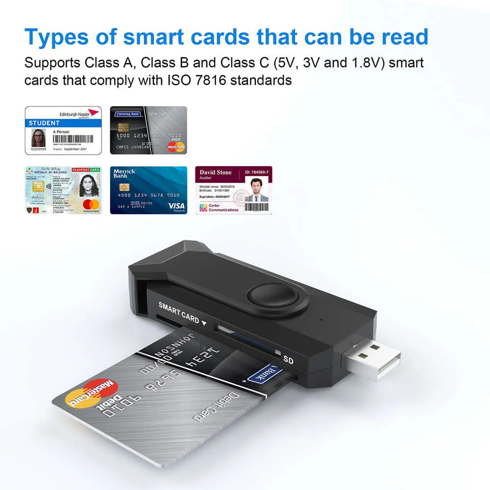 USB Multifunctional SD/TF/SIM/IC Four in One Bank Tax Intelligent Card Reader