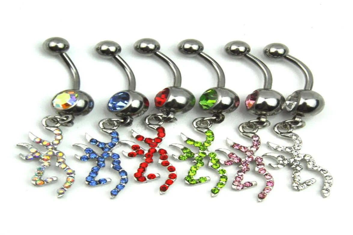 D0070 Browning Deer Belly Navel Button Ring Mix Colors0129972750