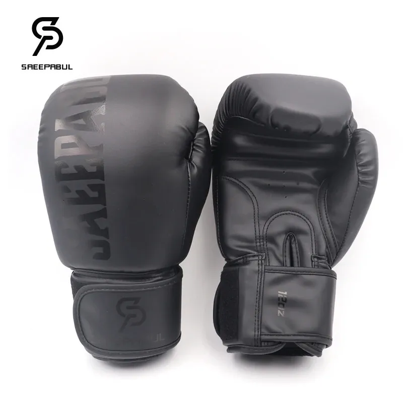 Gants de boxe 8 10 12 14OZ PU cuir Muay Thai Guantes De Boxeo Sanda combat gratuit MMA Kick boxe gant d'entraînement pour hommes femmes 240131