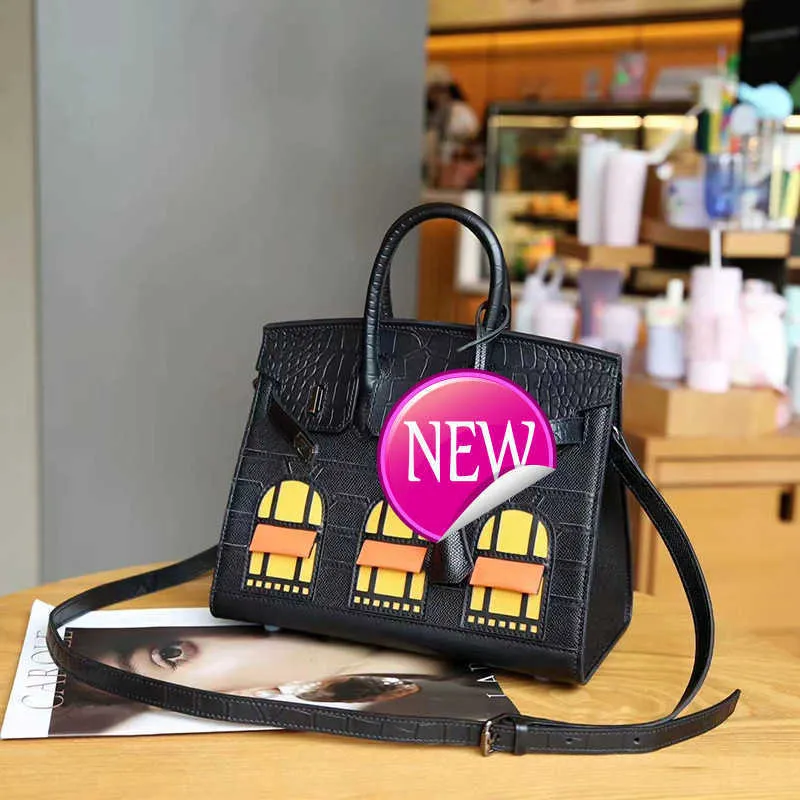 Aabirdkin Designer Totes Bag Bag Bag Bag Lege-Cowwhide مقترنة التمساح البشرة البيت منزل واحد كتف يدوي Held Diagonal Cross Bag 9S28