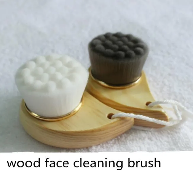 Whole Soft Fiber Wooden Handle Facial Cleansing Brush Face Pore Blackhead Deep Cleansing Face Washing Brush Skin Care Cleaning6708740