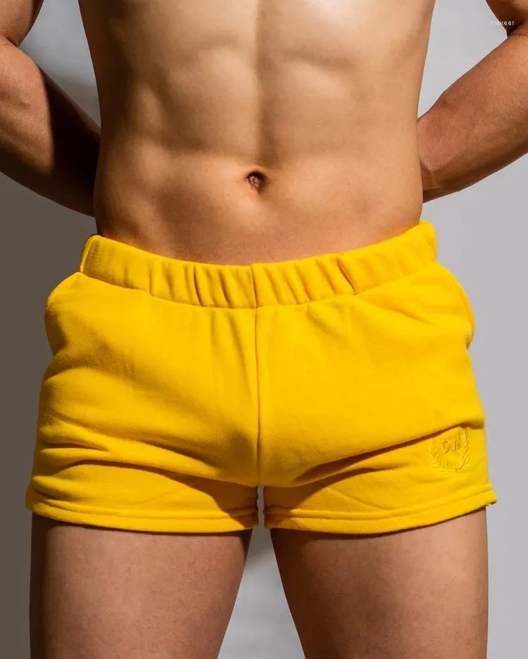 Underpants Men's Underwear Soft Velvet Cotton Home Pants Four Corner Short Pajamas Solid Color Casual