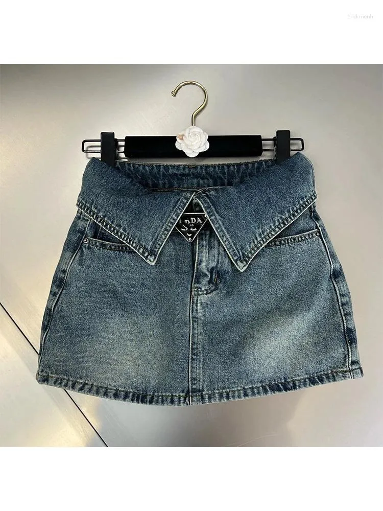 Rokken dames blauwe A-lijn denim Haruku Koreaanse mini rok vintage y2k 90s esthetische hoge taille Jean 2000s trashy kleren