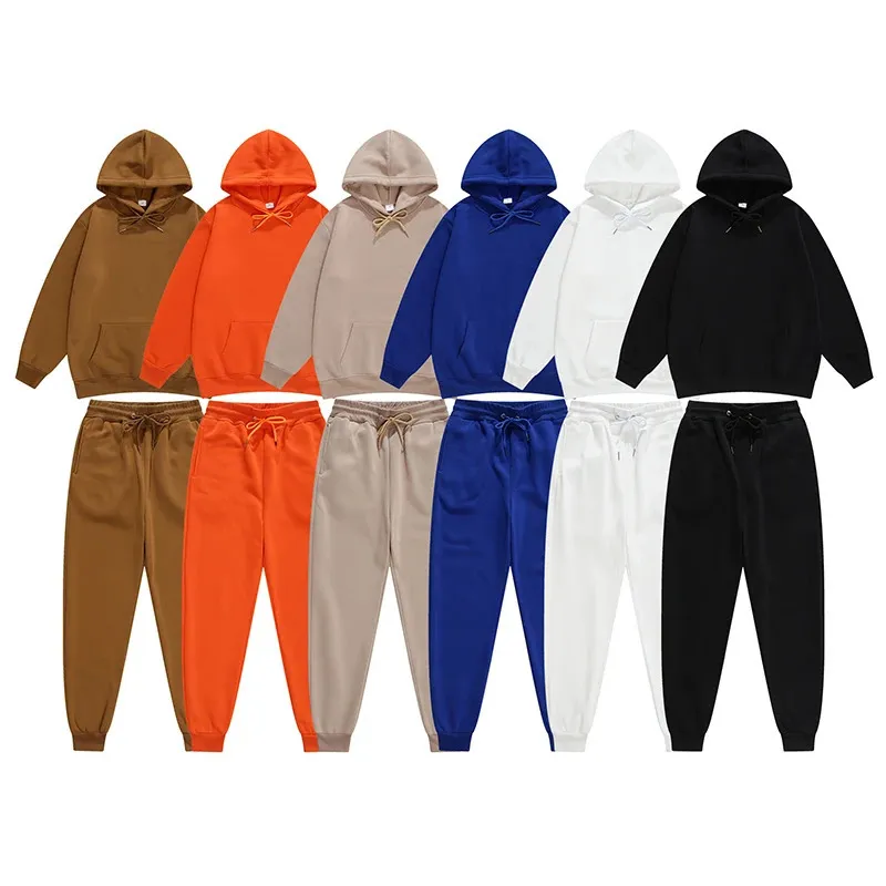 Hommes femmes polaire vêtements de sport décontracté sweats à capuche couple disponible 15 couleurs costume jogging à capuche pantalon mode pull 240202