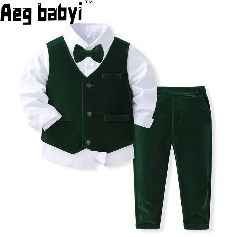 Dzieci Fashion Suit Ubrania Baby Boys Gentleman Cotton Costume Zestawy dziecięce