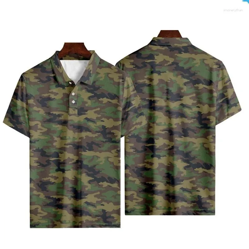 Мужские поло с 3d камуфляжным принтом, рубашка-поло для мужчин, летние большие футболки с короткими рукавами, футболки с пуговицами для ветеранов, топы, мужская одежда