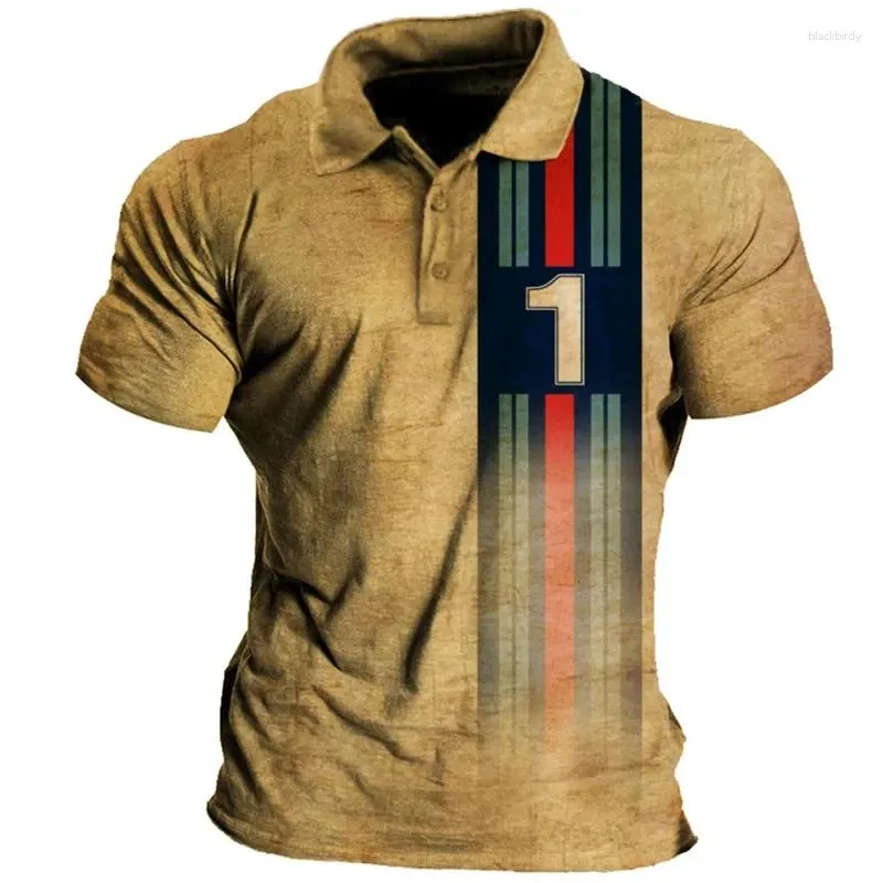 Polos masculinos 2024 verão vintage casual camisa polo carta impressão gráfico de manga curta t-shirts ropa hombre retro roupas masculinas de grandes dimensões