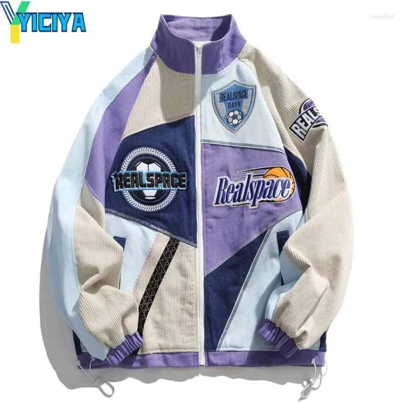 Giacche da donna YICIYA Varsity Women Purple Ricamo Cappotto da baseball oversize coreano Abiti moda vintage Bomber invernale