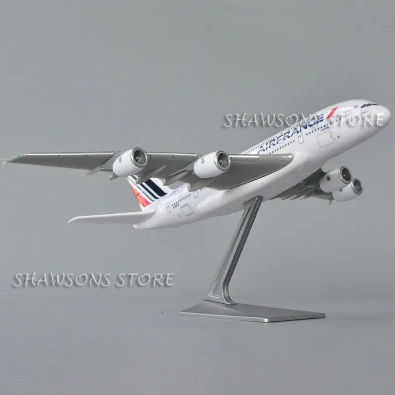1 250 Skala Model Plane Toy Airbus A380 Aerobus Air France Airliner Aircraft Miniature Replica Airplane 240119