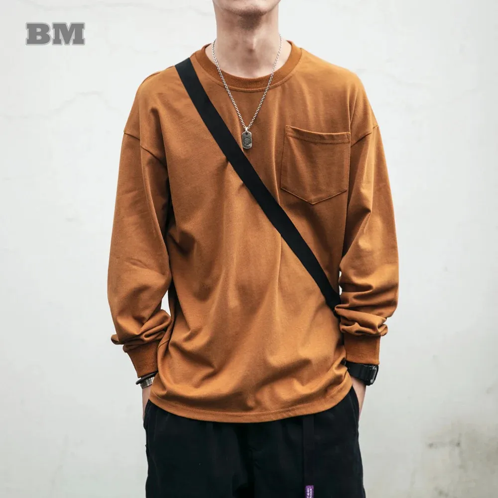 İlkbahar yaz düz renkli uzun kollu kpop çift gündelik tişört Kore sokak kıyafeti gevşek sweatshirt harajuku üst kazak 240201