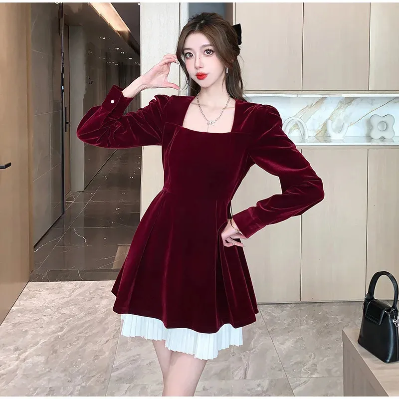 Stacey Dash Clueless Outfits Burgundy Velvet Dress Long Sleeve Mini Dress  Mini Dress Lulus