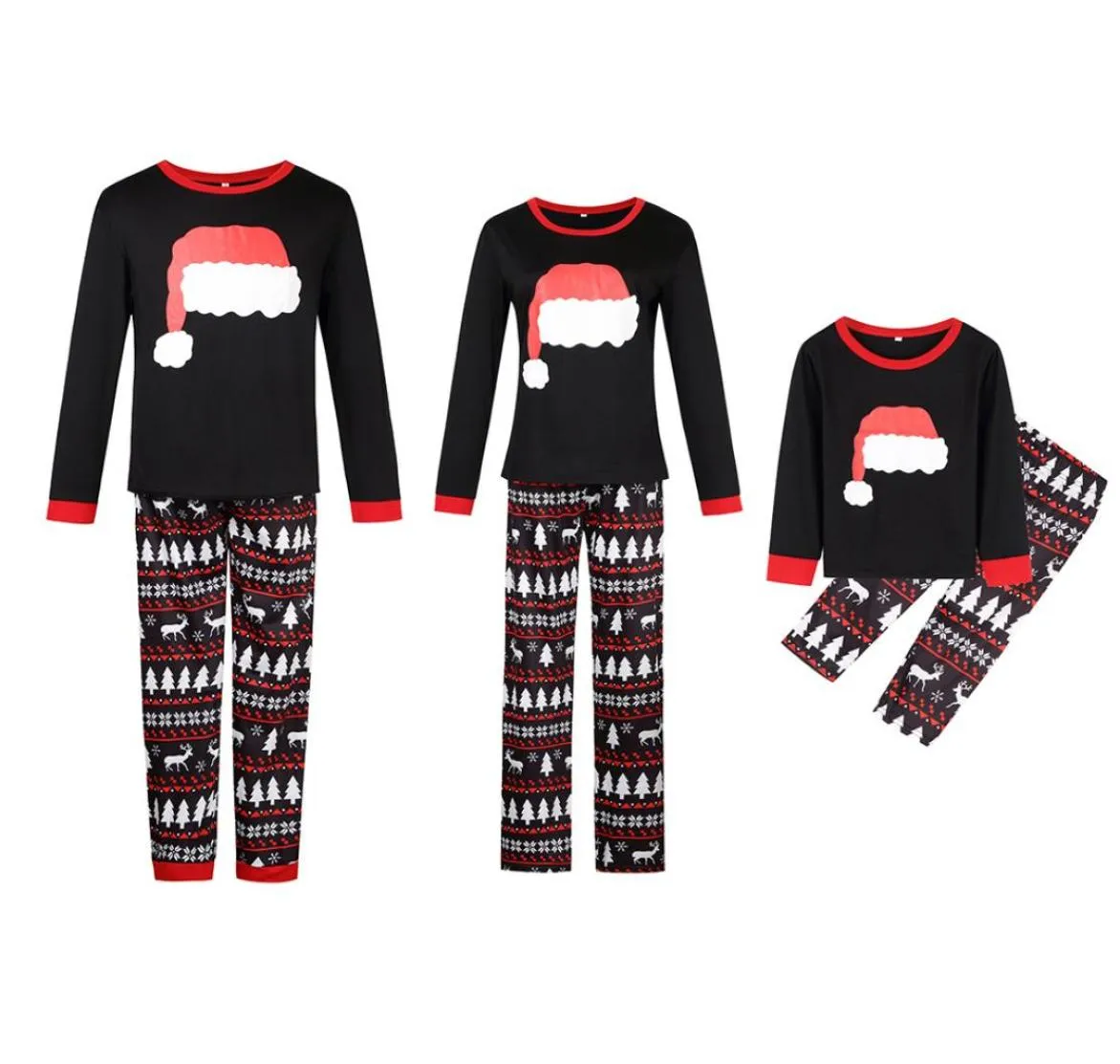 Family Matching Christmas Pajamas Set Top and Long Pants Sleepwear Homewear PJ Sets9179740