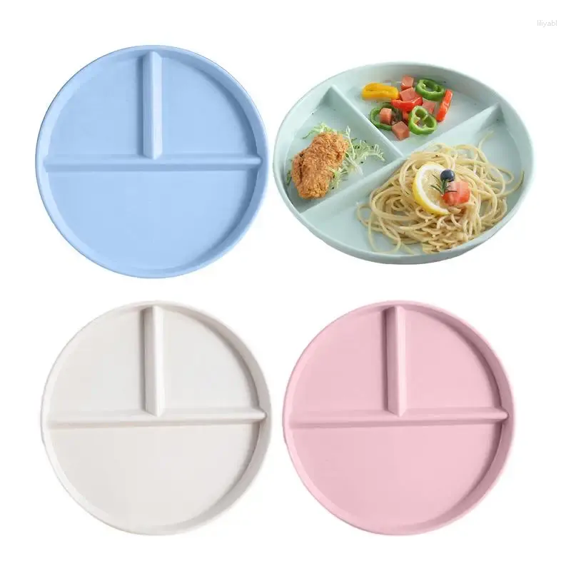 Ensembles de vaisselle assiettes divisées pour adultes 4 pièces contrôle des portions 3 sections régime de dîner léger incassable