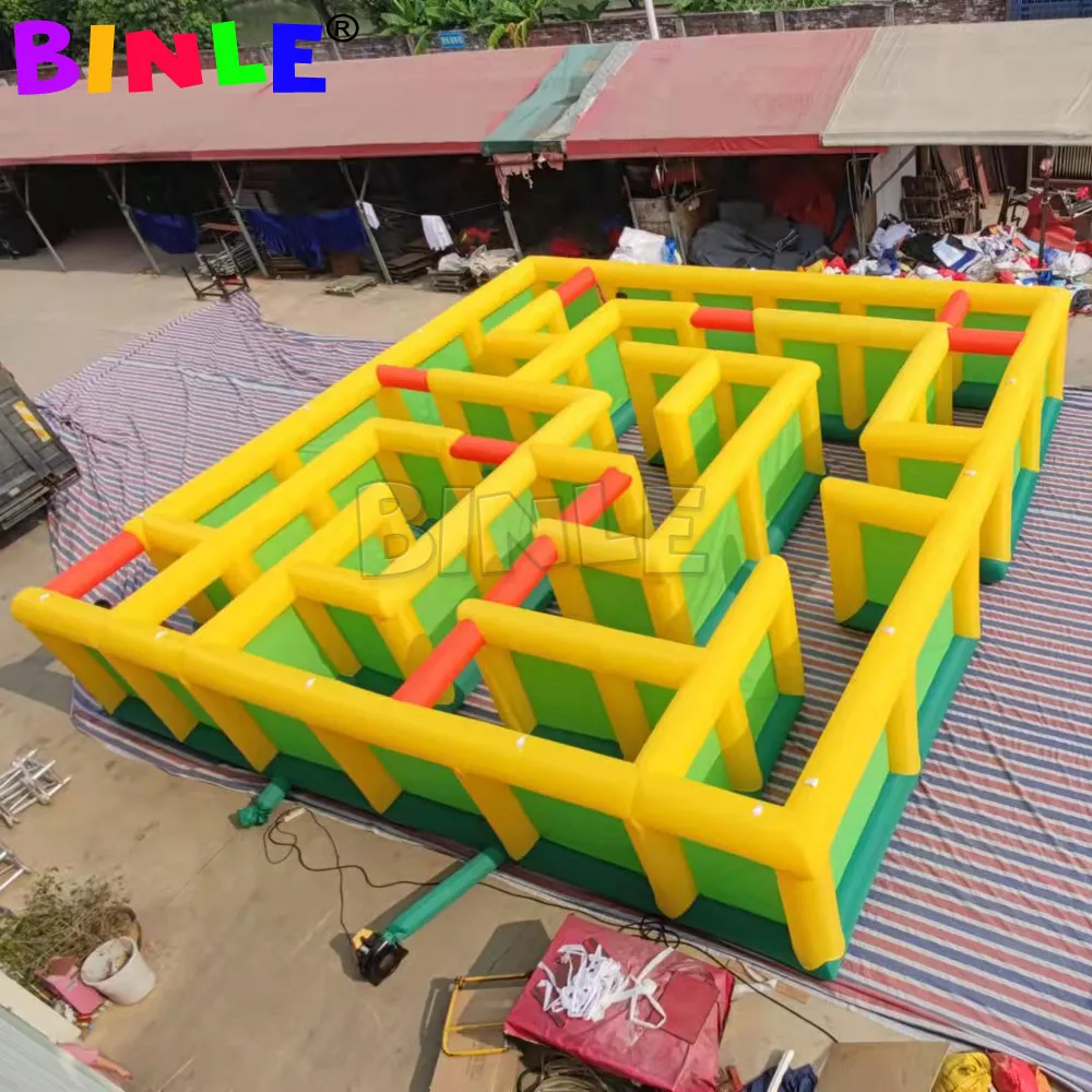 wholesale Large Price 10x10x2mH (33x33x6.5ft) Inflatable Maze,Square Obstacle Course,Outdoor Labyrinth Game For Kids And Adults