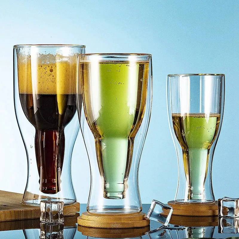 Bicchiere da cocktail creativo Bicchiere da vino Tazze a doppia parete Bicchieri da birra Bicchiere da vino Whisky Bicchiere da champagne Tazza da caffè Tazze da vodka Stile bottiglia 240127