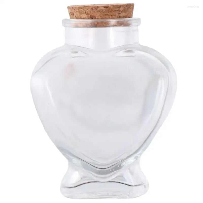 Bottles Small Heart-Shaped Bottle Clear Portable Wishing With Cork Stoppers Drift