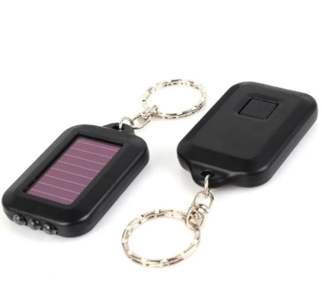휴대용 실외 태양 광 발전 3 LED 조명 키 체인 키로 링 토치 손전등 램프 1531767