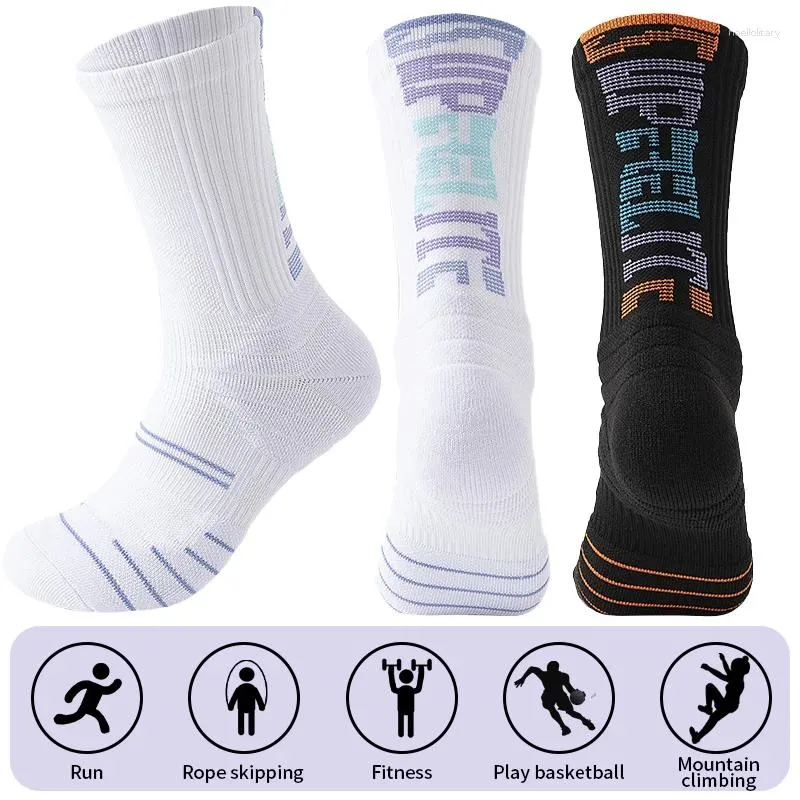 Men's Socks Basketball Men Athletic Non Slip Soccer Cushioned Breathable For Running Yoga Hiking Sports Grip Sock