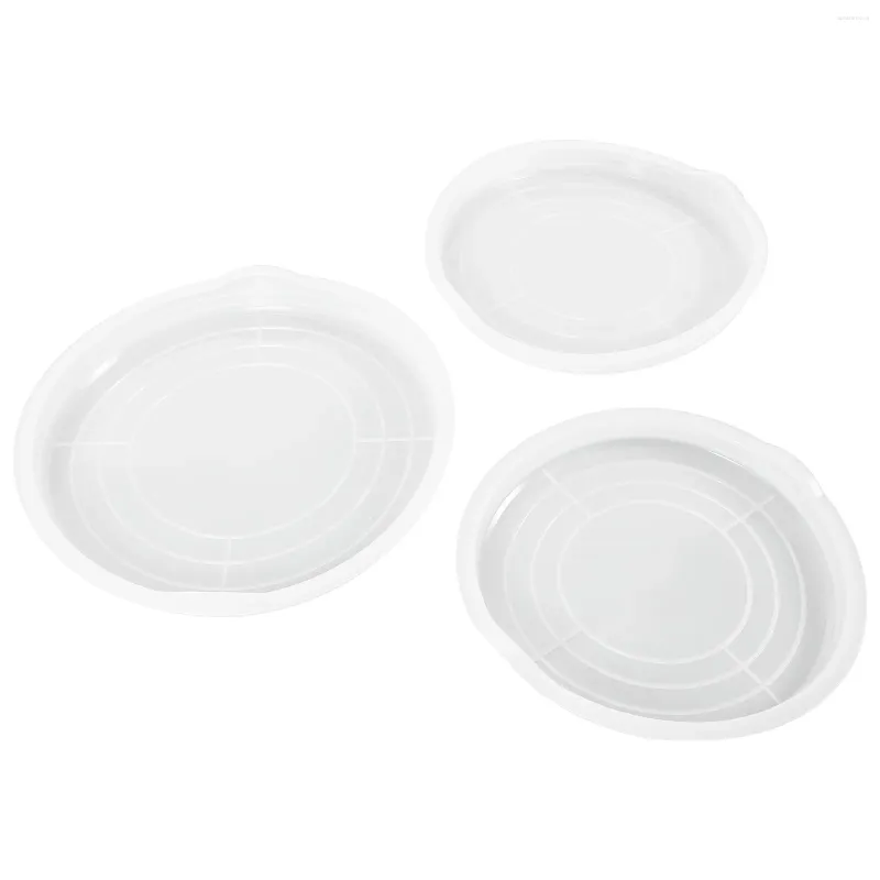 Dinnerware 3pcs Mixing Bowl Lid Plastic Cover Kitchen Anti Overflow