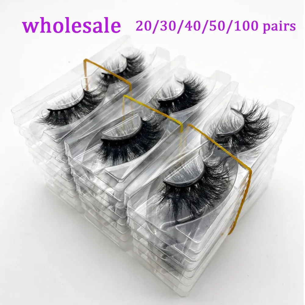 Groothandel 20304050Pairs Wimpers 3D Mink Wimpers Handgemaakte Pluizige Dramatische Wreedheid Gratis Valse Make-up 240130