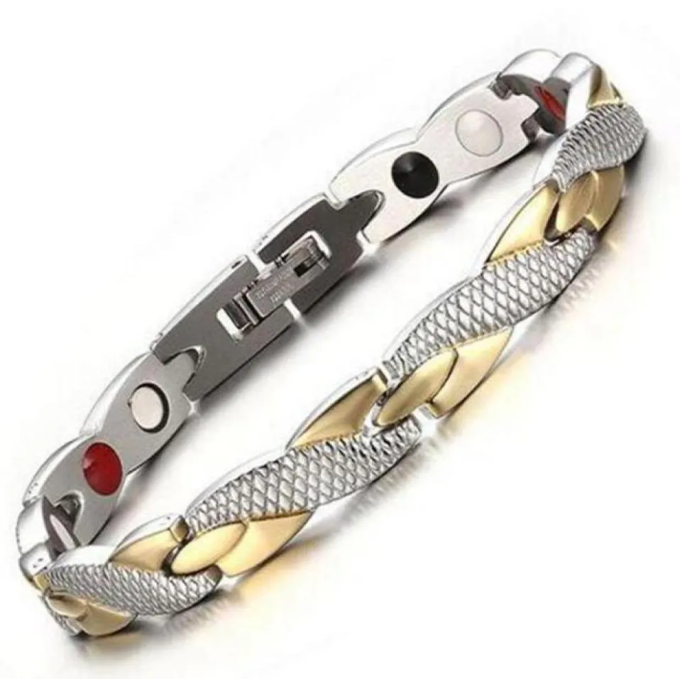 Energimagnetisk armband Guldkedja germanium armband hologram rostfritt stålkorn bröllop armband för kvinnor män smycken 75278396658723