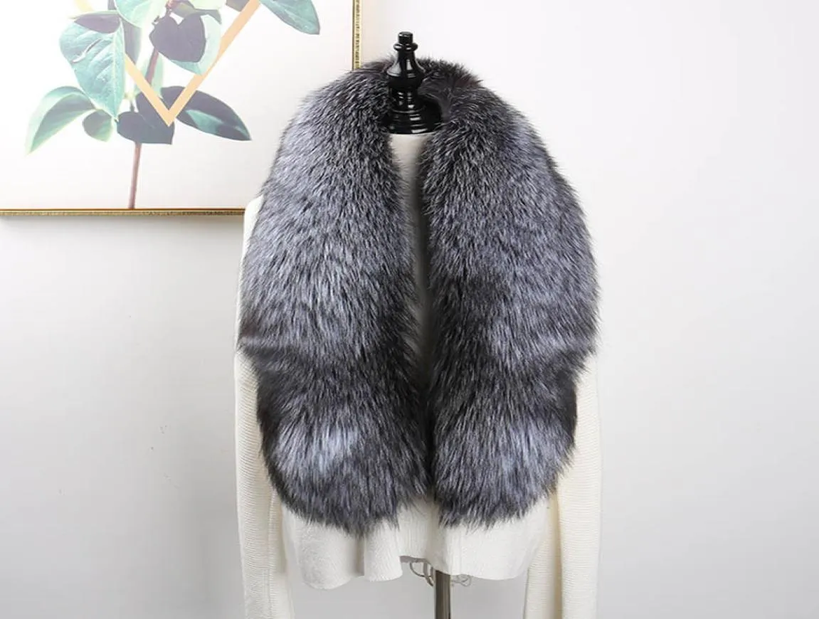 FashionMSMinShu Luxury Genuine Fox Fur Scarf Real Fox Skin Scarf Big Size Natural Fox Fur Shawl Winter Women Stole 7982172
