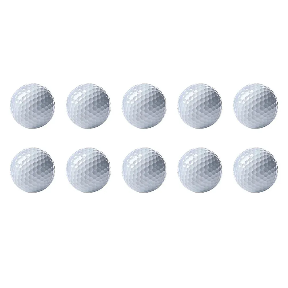 10 pièces balle de pratique de Golf balles d'intérieur fournitures d'accessoires d'entraînement en caoutchouc synthétique Double couche homme blanc 240129