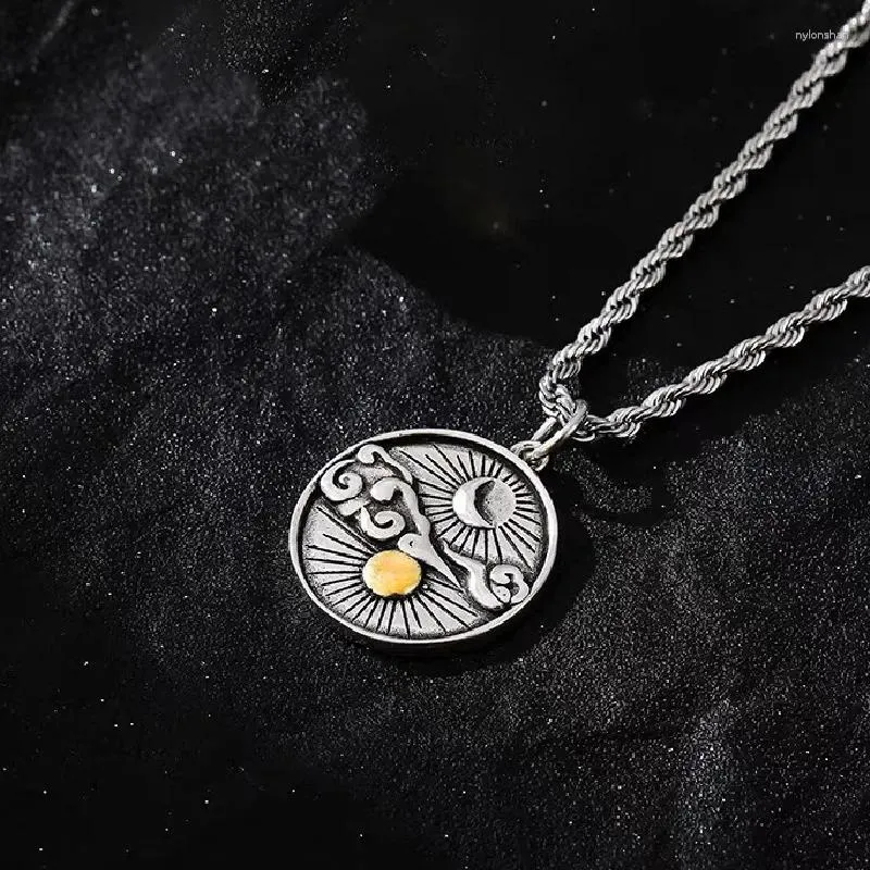 Pendant Necklaces YS Necklace Sun And Moon Vintage Love Personality Men Women's Ancient Style Hip Hop Headpiece