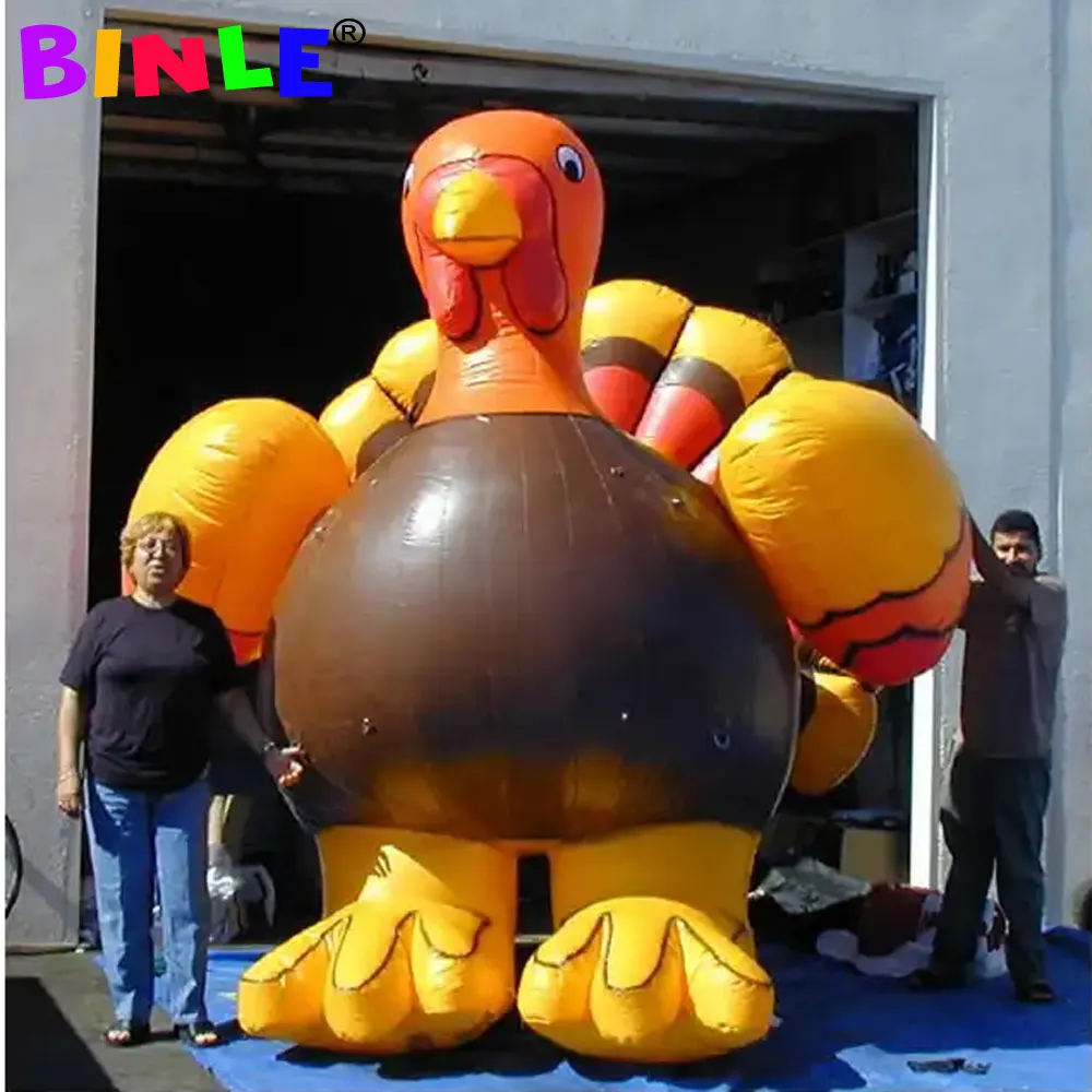 Atacado 5m 16fth gigante vívido inflável peru inflável avestruz mascote modelo explodir balão animal para decoração de ação de graças 001