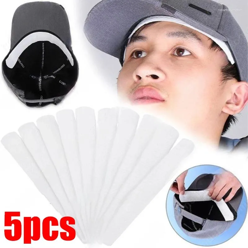 Ball Caps 5Pcs Disposable Cap Liner Moisture Wicking Sweatband Visor Hat Size Reducer Adhesive Sweat Absorbing Strips Patch Tape Anti Dirt