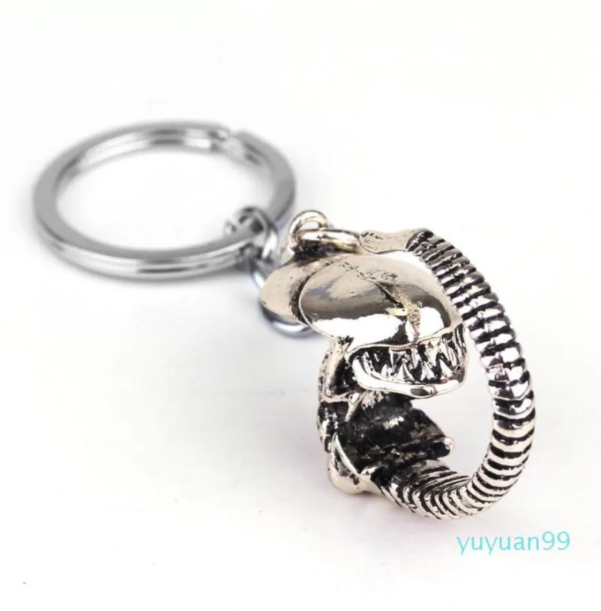 HEYu Jewelry Horror Game Alien Jewelry AVP Alien Head Mask Keychain Key Rings Metal Gaes Keyrings Holder Halloween Gift19568989