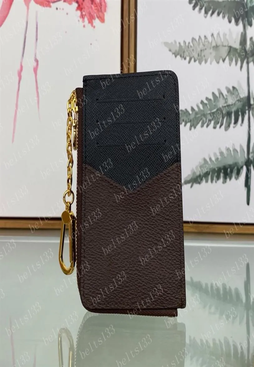 ファッションキーチェーンカードホルダーRecto Verso Womens Mini Zippy Wallet Coin Purse Bag Belt Charm Key Pouch Pochette Accessoires 69431 9240884