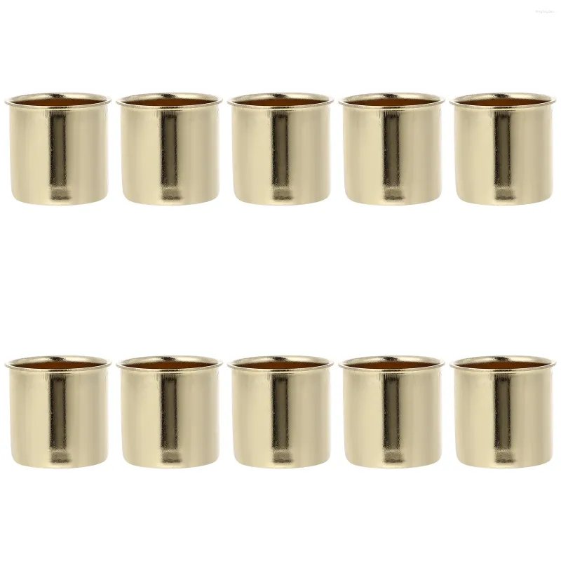 Mum Tutucular 10 PCS Metal Bardak Pratik Bardak Dekor Şamdan Konteynerler Ferforje Demir Diy Çelenk Siyah