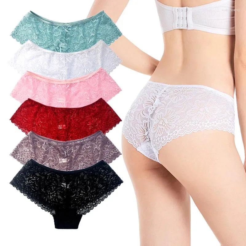 Mutandine da donna Biancheria intima di pizzo Cavallo di cotone Boyshort a vita bassa