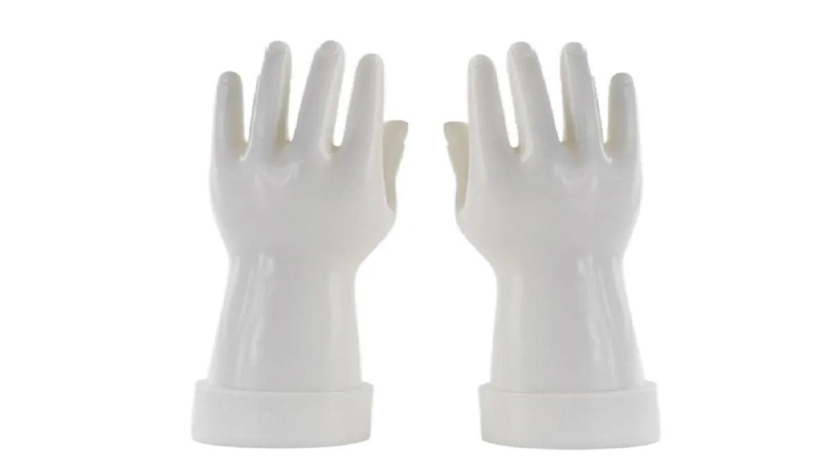 2Pcs White Female Mannequin Hand Jewelry Nail Showcase Watch Ring Bracelet Gloves Women Left Right Stand Display Mannequin Hands 26273926