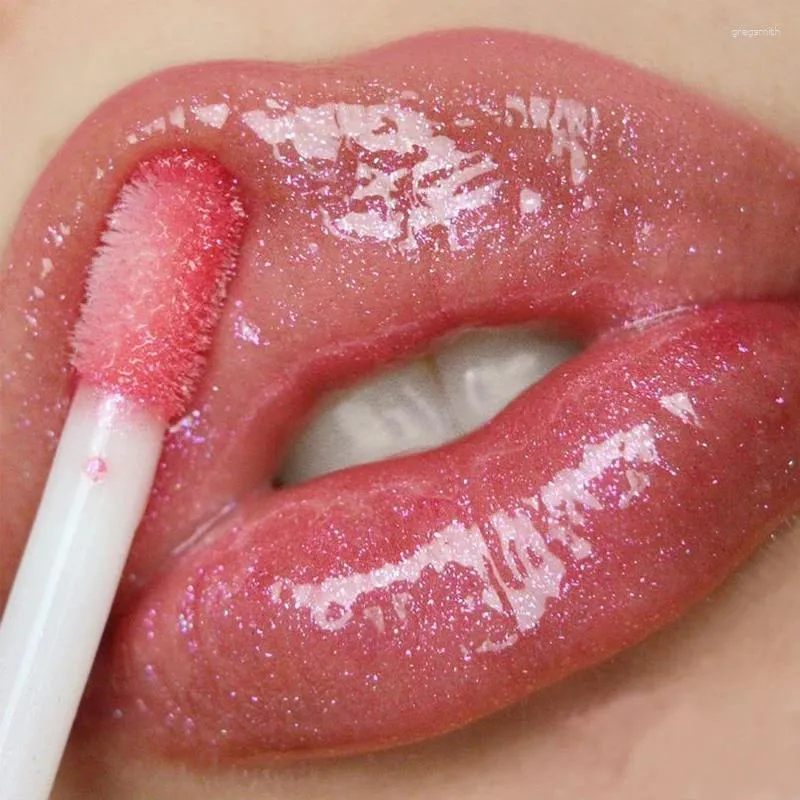 Läppglans rosa lila glitter läppar varar fuktgivande non-stick kopp vatten ljus naturlig flytande olja kvinnor makeup kosmetika