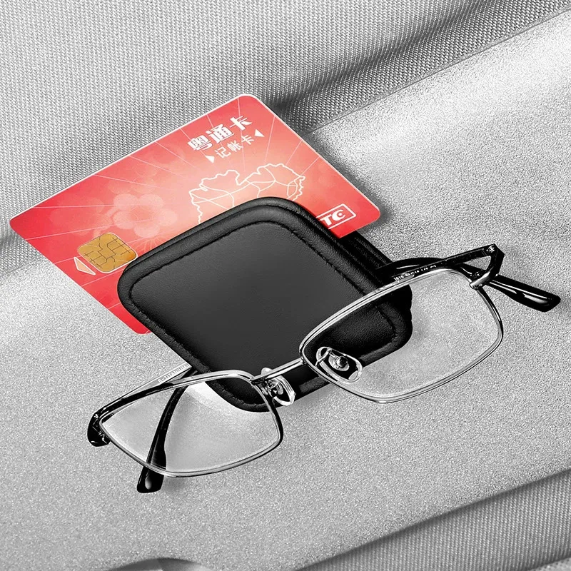 Universal Car Auto Sun Visor Glasses Box Sunglasses Clip Card Ticket Holder Stand Fastener Pen Case Eyeglasses Car Accessories 240118