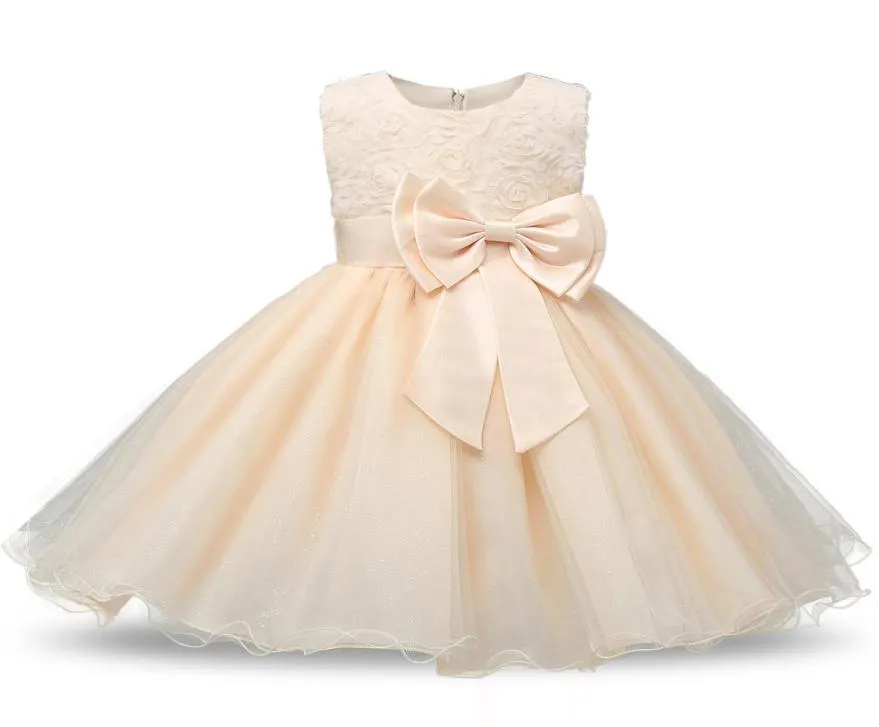 9 Farben Blumenmädchenkleider Schleife Knoten Prinzessin Hochzeit Party Kleider Online Shopping Ballkleid Mädchen Abendkleider 180629029030073