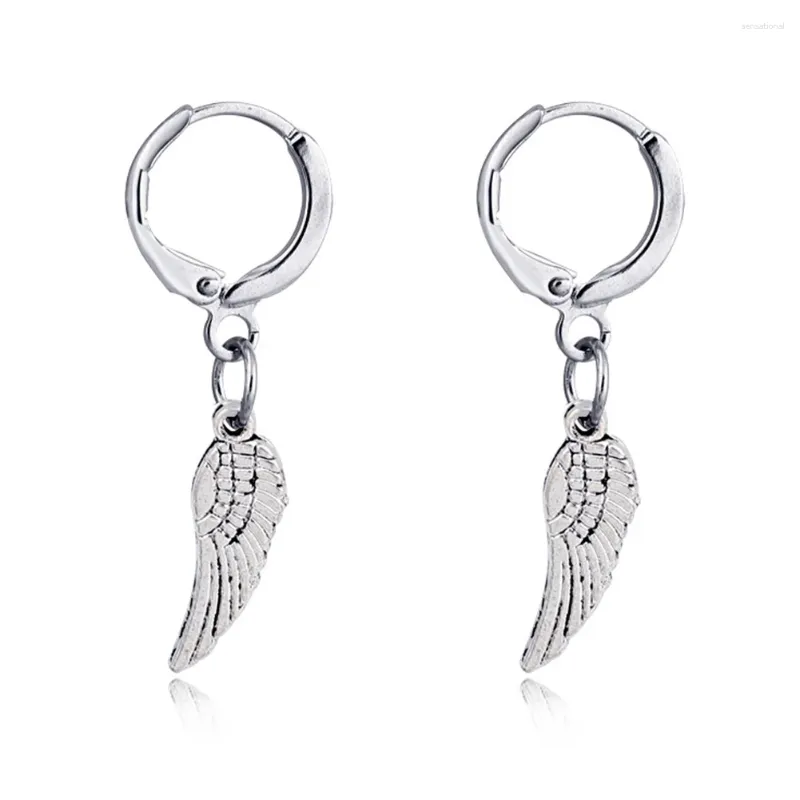 Dangle Earrings 2Pcs Exquisite And Lovely Silver-Color Small Wing Pendant Angel